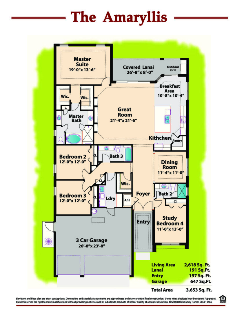 Amaryllis 2618 Floor Plan