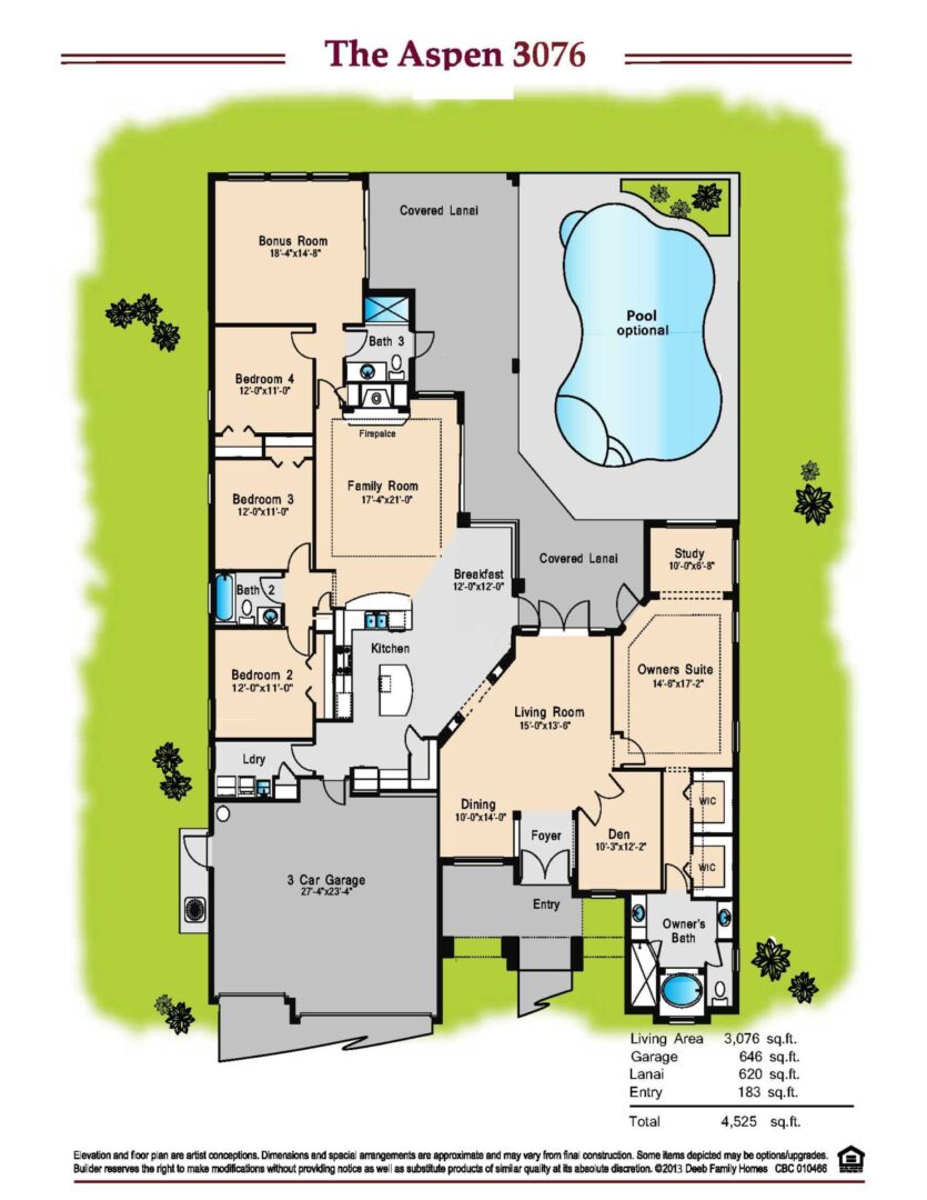 Aspen 3076 Floor Plan