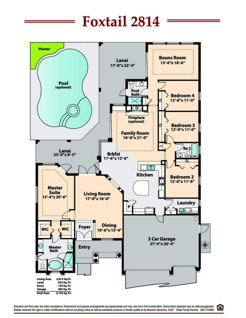 Foxtail 2814 Floor plan