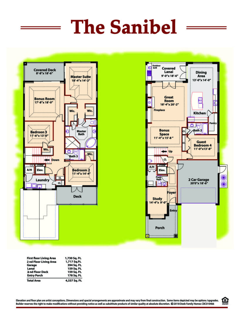 Sanibel 3447 Floor Plan